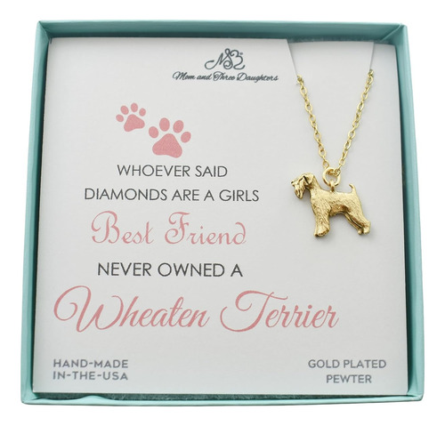 Encanto De Terrier De Trigo Plata Chapada Oro De 24k Un...