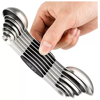 Magnetic Measuring Spoons Set Of 7 Stainless Steel Dual...
