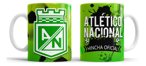 Mug Taza Pocillo Sublimado Equipo De Fútbol Atlético Naciona