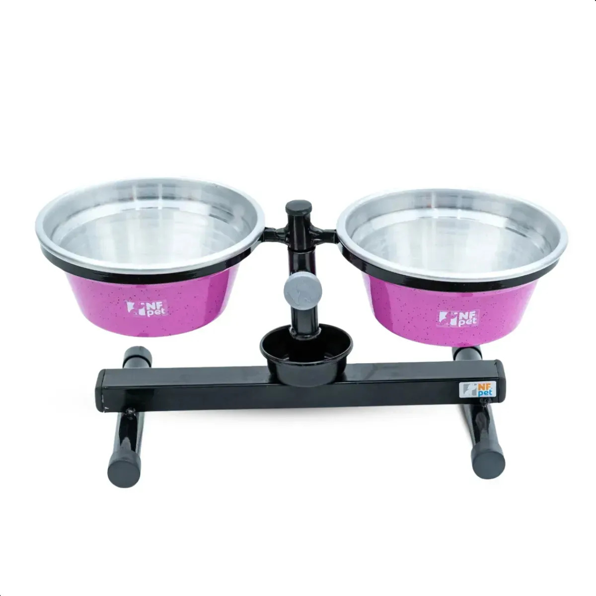 Nf Pet Comedouro Duplo Ajustável Mini Antiformiga Rosa 1,2l