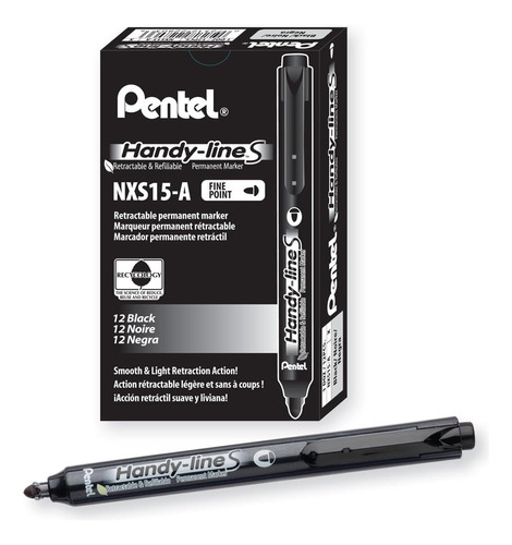 Pentel Handy-line S Marcador Permanente Retráctil Y Punta 12