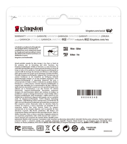 Tarjeta De Memoria Kingston Canvas Sdcs2/128gb Canvas Select