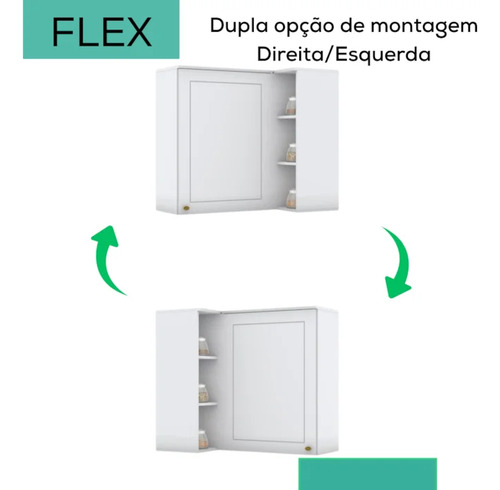 Armário Aéreo De Canto Reto Com 1 Porta Americana Ei
