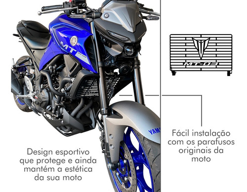 Imagem 8 de 10 de Protetor De Radiador Mt03 Mt 03 Aço Carbono 2019 2020 2021