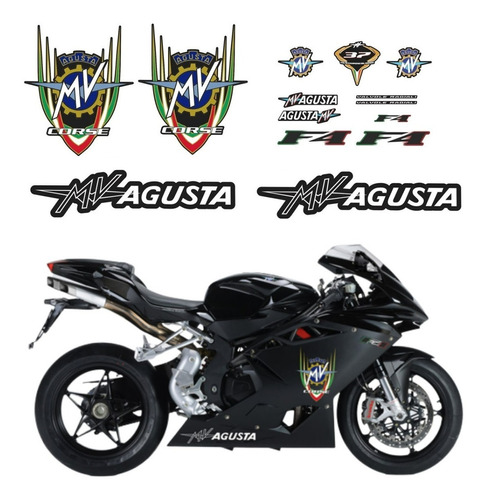 Kit Adesivos Mv Augusta F4 Preta 15215