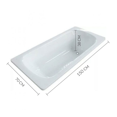 Imagen 3 de 4 de Bañera Roca Sacha Enlozada Antideslizante 150 X 70 Blanca
