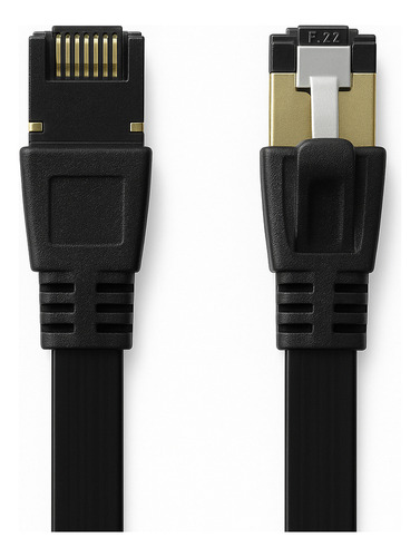 Cabo Rede Patch Cord Cat7 2m Preto - Ftp 600 Mhz / 10 Gbps