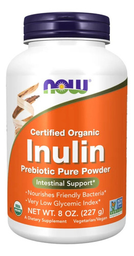 Inulin Inulina Organica Certificada Now 227 Gr