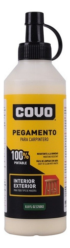 Cola Pegamento Blanca Para Carpintero 250 Gr Covo (pack X 2)
