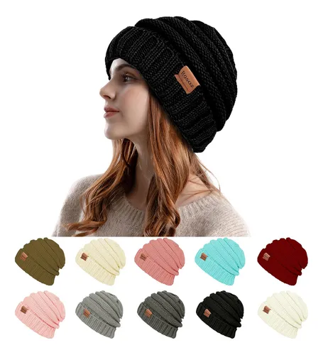 Rosoz Gorros De Invierno Para Mujer Para Mujer, Gorros De Pu