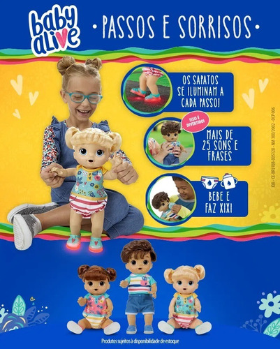 Boneca Baby Alive Bebe Passos E Sorrisos Xixi Loira Hasbro Mercado Livre Boneca Baby Alive Bebe Passos E Sorrisos Xixi Loira Hasbro Mercado Livre