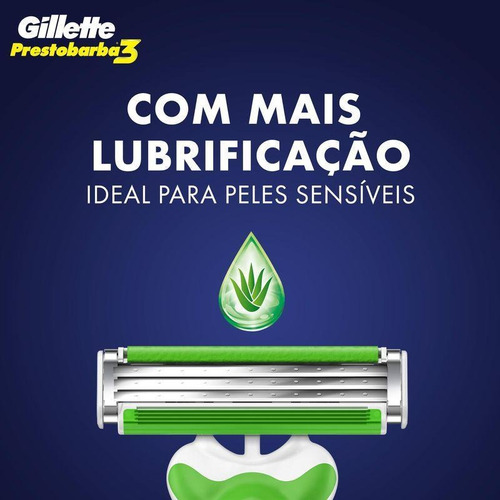 Aparelho De Barbear Prestobarba 3 Gillette Sensitive 8 Unid