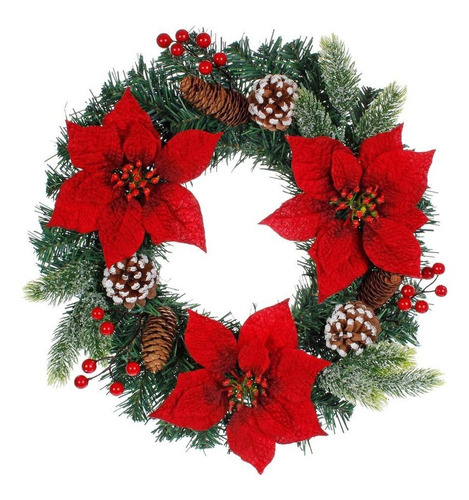 Corona Navidad Noche Buena 45cm | Envío gratis Corona Navidad Noche Buena 45cm | Envío gratis