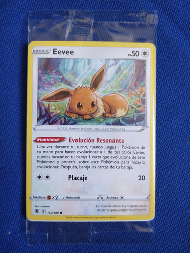 Eevee Básico Pokémon No.133 119/189 Nintendo 2022 Español 