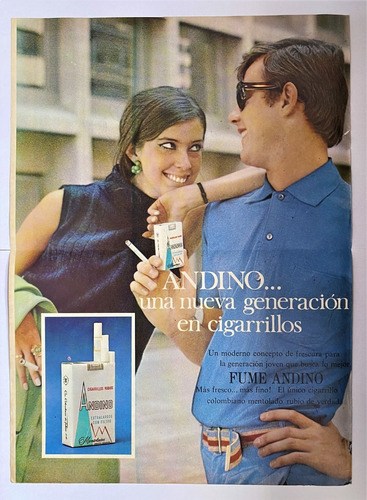 Cigarrillos Andino Aviso Publicitario 1970