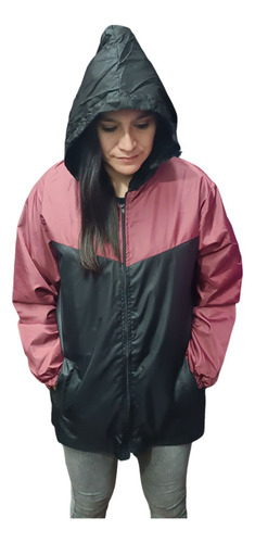 Campera Rompeviento Mujer Impermeable Over Size Con Capucha