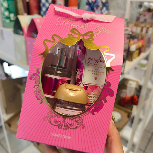 Min Set Regalo Bath Body Works Gingham Gorgeous Mist Crema G