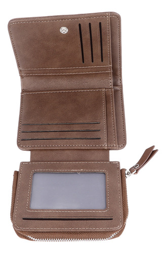 Cartera Vintage Pu Con MĂșltiples Ranuras Para Tarjetas, Piel
