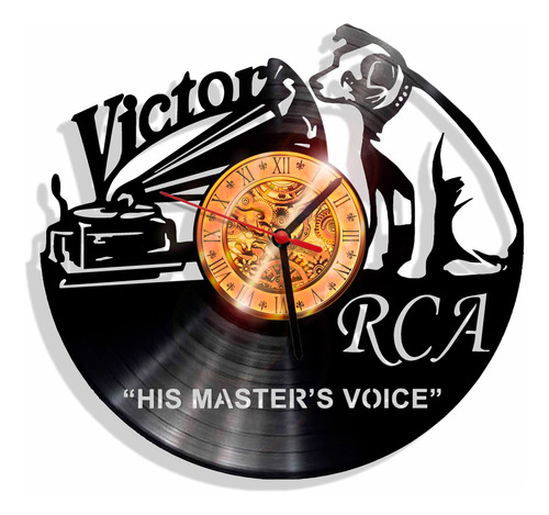 Reloj De Pared Elaborado En Disco Lp Ref. Rca Victor Gramofo