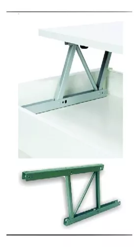 Mensula Bisagra Elevable Para Mesa Ratona 380 Mm Par 80kg