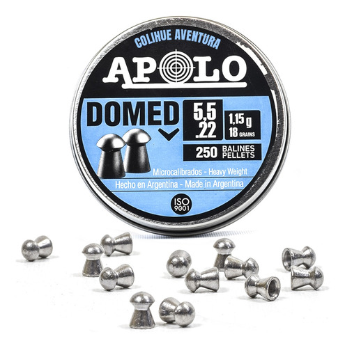 Balines Apolo Domed 18gr - Lata X250 - Cal 5,5mm