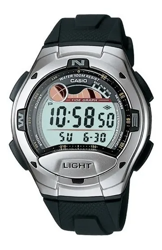 Reloj Casio Digital Caucho W753-1a 100m Crono Mareas