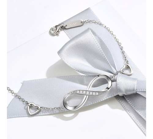 Pulsera De Plata Esterlina S925 Con Circones - Amor Infinito