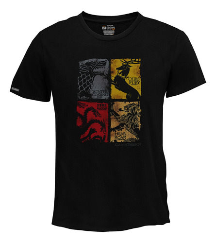 Camiseta Game Of Thrones Logos Casas Serie Hombre Bto