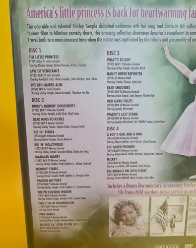4 Dvds / Nuevo / Shirley Temple / Everyone´s Little Princess