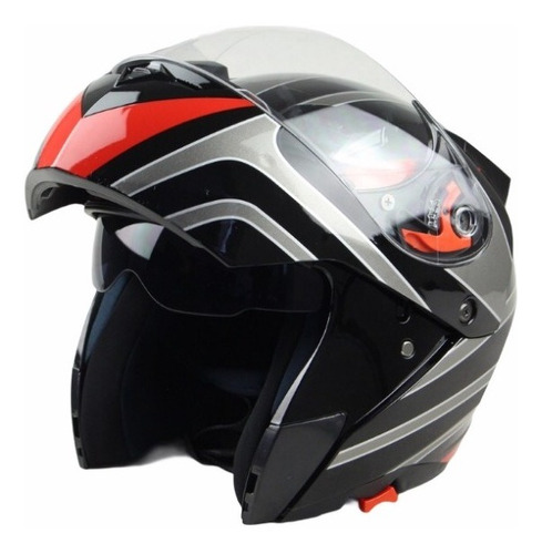 Casco Moto Abatible W L T Helmets 118 Classic Black Red X L