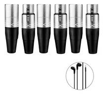 Comprar Kit 03 Xlr Fêmea + 03 Xlr Macho 3 Pinos Niquelados Roxtone