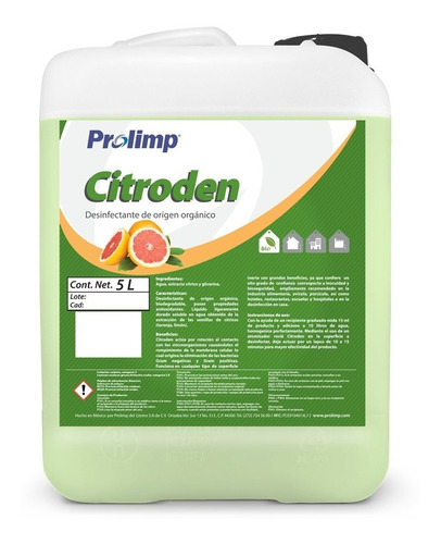 Desinfectante De Origen Orgánico Citroden 5 L