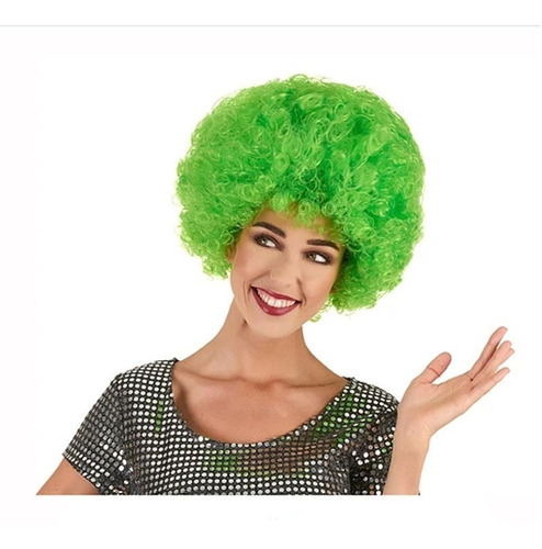 Peluca Afro Fiesta Disfraz Verde Saint Patricks Day