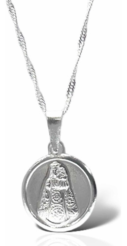 Medalla Virgen De Andacollo Nacional + Cadena De Plata