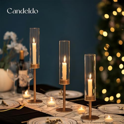 Portavelas Cónicos Para Mesa De Boda, Juego De 3 Velas Altas