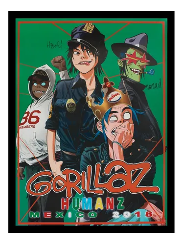 Gorillaz 2018 Damon Albarn Cuadro Enmarcado 45x30cm