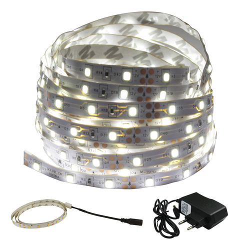 Fita Led Branco Frio 1.5m 3528 12v + Fonte Bivolt Cor Da Luz Branco-frio 110v/220v