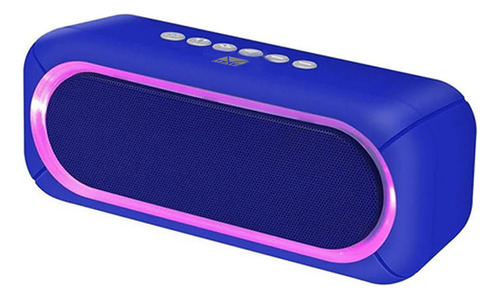 Bocina Portátil Bluetooth Altavoz Con Luz Led Color Azul