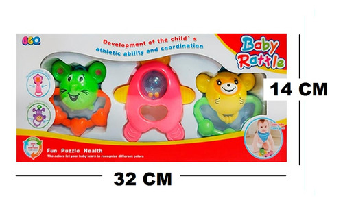 Imagen 2 de 4 de Baby Rattle Cohete 3 Sonajeros Playking
