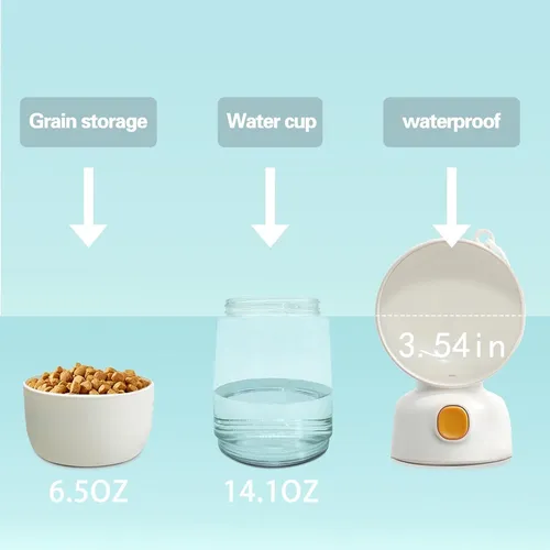 Botella De Agua Para Perros 2 En 1 Portátil Con Botón