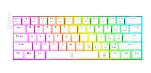 Teclado gamer Redragon Dragonborn K630 QWERTY Redragon Brown inglés US color blanco con luz RGB