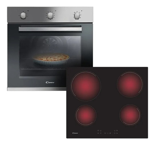 Combo Candy Horno Electrico Fcp602x + Anafe Vitro Ch64ccb Color Gris