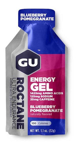 Suplemento en gel GU  Roctane Energy Gel carbohidratos sabor blueberry pomegranate en sachet de 32g