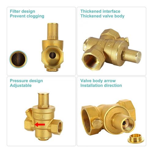Valvula Reductora Presion De Agua 3/4 Dn20 Com Manometro