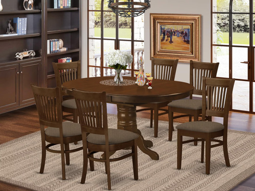 East West Furniture Keva7-esp-c Juego De Mesa Y Sillas De