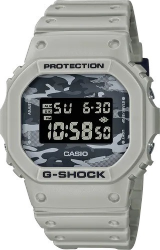 Reloj Hombre Casio G-shock Dw-5600ca-8d Joyeria Esponda Color de la malla Gris Color del bisel Arena Color del fondo Negro