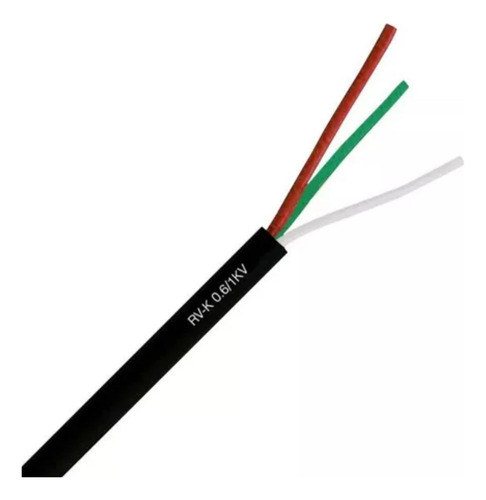 Cordón Eléctrico 3x10 Mm2 Rv-k 0,6/1kv Negro R-50mts Sec