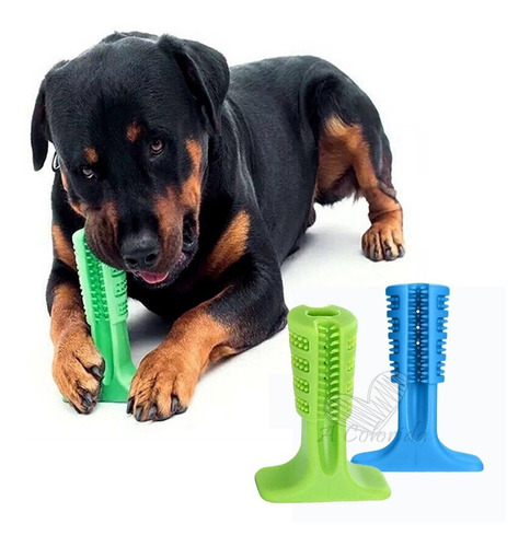 Mordedor Escova Dente Cachorro Brinquedo Resistente Grande Cor Azul