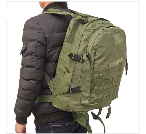 Mochila Tactica 40 Lts Militar Outdoor Caza Airsoft Verde