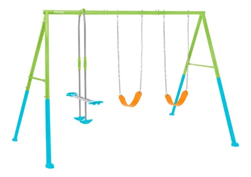 comprar Parque Metalico Columpio Doble C Mecedor P\u002F 4 Niños Intex